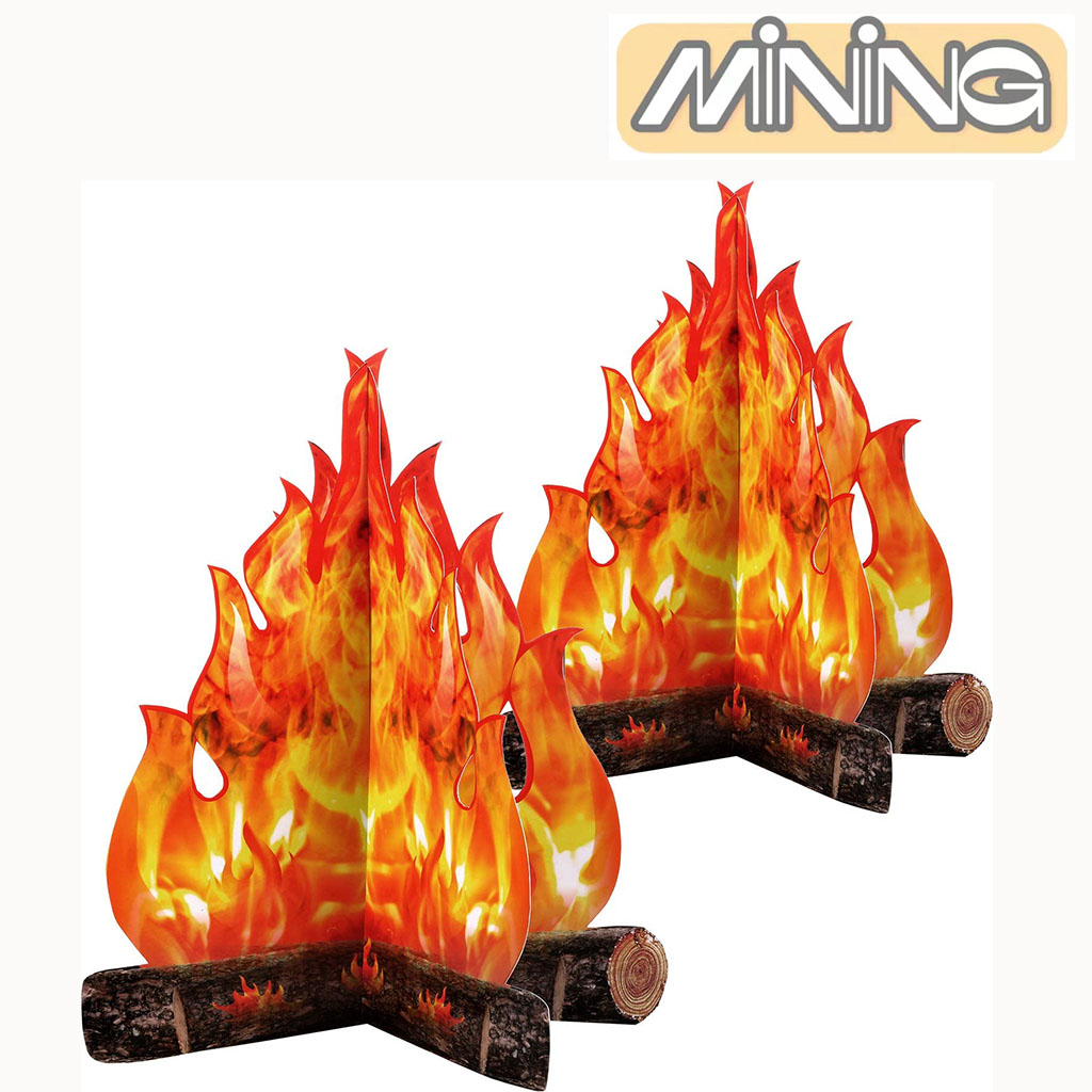 3D Decorative Cardboard Campfire Centerpiece Artificial Fire Fake Flame