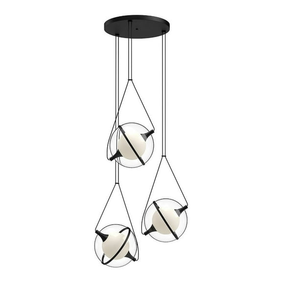 CH76728-BK-Kuzco Lighting-Aries - 37W LED Chandelier-12 Inches Tall and 28 Inches Wide-Black Finish
