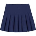 thumbnail image 4 of AJTQTH Girls High Waist Skirts Solid Color Stylish Mini Skirts Ruffles Flowy Skirts Pull On Safety Skirts for Summer Casual Sports Yoga Riding Dark Blue 6 Years, 4 of 4