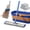 New Mop & 5 microfiber mop pads & Folding bucket, variant on Self Wringing Flat Mop and Collapsible Bucket Set - Hands-Free Wet & Dry Microfiber Mop with Built-in Squeegee &Washable Pads - Floor Cleaner for Hardwood, Laminate, and Tile