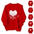thumbnail image 5 of NexTorq Love Sweatshirt - Valentines Sweatshirts for Women,Cute Love Heart Graphic Plus Size Shirts Long Sleeve Crewneck Pullover Tops Q4-Red S, 5 of 5