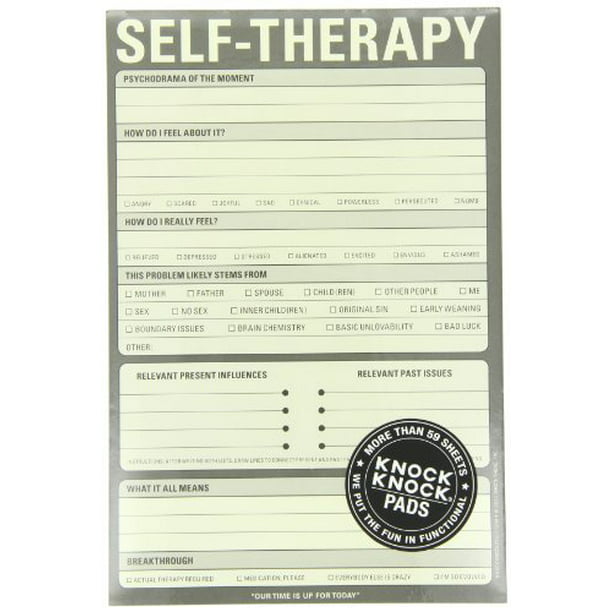 Knock Knock Self-Therapy Note Pad, 6 x 9-Inches 