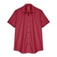 thumbnail image 4 of Camisas Elvqul Hombre Rojo Manga Corta Casuales Liso Cuello en V, 4 of 6