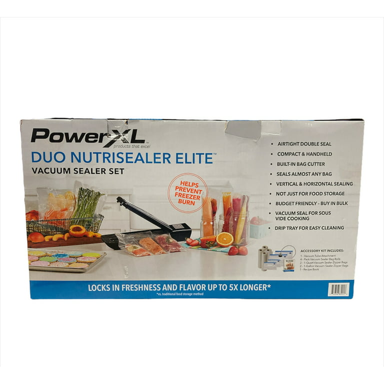 PowerXL Duo NutriSealer Elite, 6-in-1 Vacuum Sealer Machine, Black 