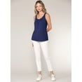thumbnail image 5 of Made by Johnny Women's Summer Sleeveless Pleated Back Closure Casual Tank Tops M NAVY, 5 of 6