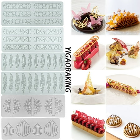 

Yesbay Fondant Pad y DIY Food Grade Silicone Feather/Leaf/Geometric Chocolate Mould for Cake Shop