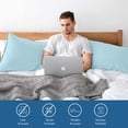 thumbnail image 5 of Dan River Standard Pillowcase Aqua Set of 2 with Envelope Closure Jersey Knit Cotton Ultra Soft Breathable - 22x32 in, 5 of 9