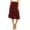 Burgundy, variant on Moa Collection Women's Plus Size Classic Solid Flared Lightweight Elastic Waist Long Midi A-Line Skirt, Female