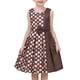 thumbnail image 1 of Vestido para Niña Marrón de Lunares con Contraste de Corazones Escuela Vacaciones Diario Casual 7 Años, 1 of 6