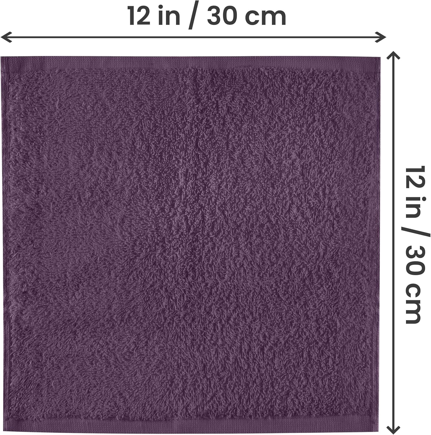 JJEAN-12 Pack Cotton Washcloths Set, 100% Ring Spun Cotton, Premium Flannel Face Cloths, Highly Absorbent and Soft Feel Fingertip Towels, Beige, Plum, Sage Green, Navy
