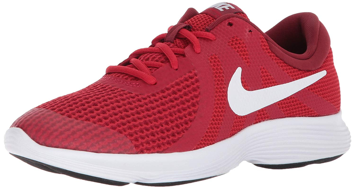 Nike - Nike AQ4183-601: Big Kids Revolution 4 Gym Red/White Sneakers (6.5 M US Big Kid