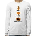 thumbnail image 2 of Peace Love and Halloween Long Sleeve Shirt Unisex 3X-Large White, 2 of 5