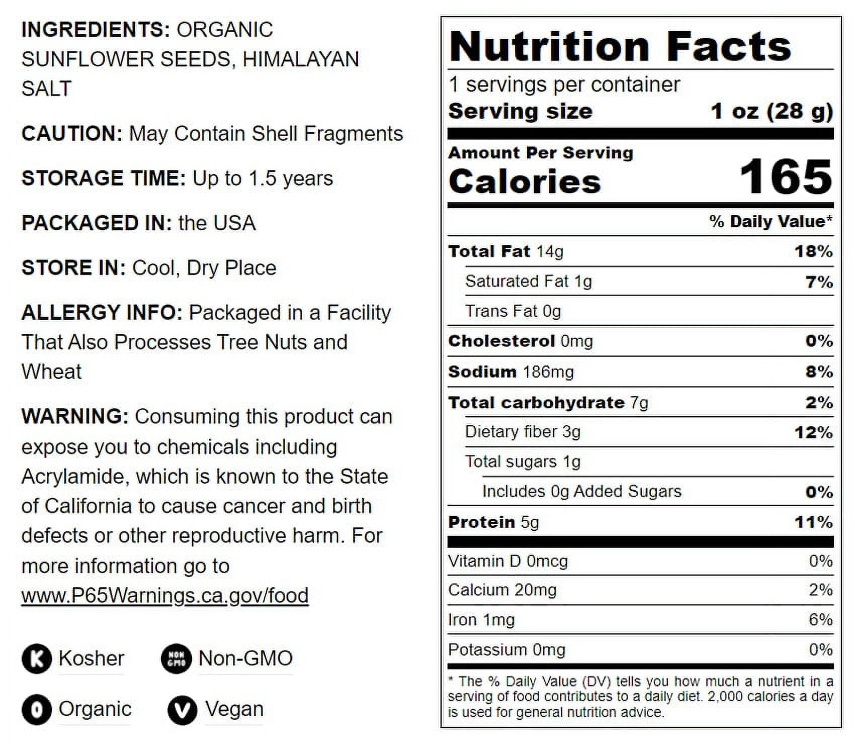 Organic Dry Roasted Sunflower Seeds with Himalayan Salt, 4 Pounds — Non-GMO, Kosher, Raw, Vegan — by Food to Live