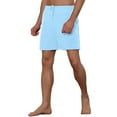 thumbnail image 4 of INSPIRE CHIC Men's Summer Solid Color Drawstring Elastic Waistband Swim Beach Shorts 28 Blue, 4 of 5