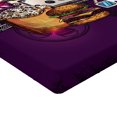 thumbnail image 2 of Ambesonne Modern Fitted Sheet, Burgers Popcorns Cinema, Full Size, Purple Earth Yellow, 2 of 3