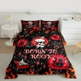 thumbnail image 2 of Homewish Musical Guitar 2pcs Bedding Comforter Set for Female Men Teens,Gothic Skull Twin Comforter Sets,Hippie Music Theme Breathable Bedding Set,Lightweight Room Decor,Reversible, 2 of 8
