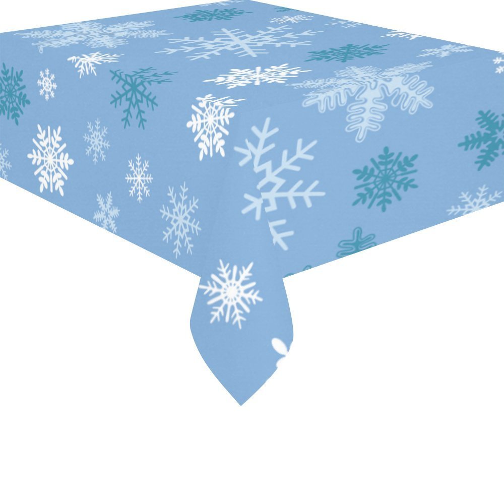 MYPOP Winter Colorful Snowflake Damask Tablecloth Sets 52x70 Inches