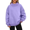 thumbnail image 7 of Mock Neck Sweatshirt,Oversized Long Sleeve Pullover Sweatshirts for Women Casual Fall Turtleneck Tops,Purple M, 7 of 7