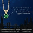 thumbnail image 2 of Gem Stone King 14K Yellow Gold Green Nano Emerald Solitaire Pendant Necklace for Women | 0.30 Cttw | Round 4MM | With 18 inch Chain, 2 of 6