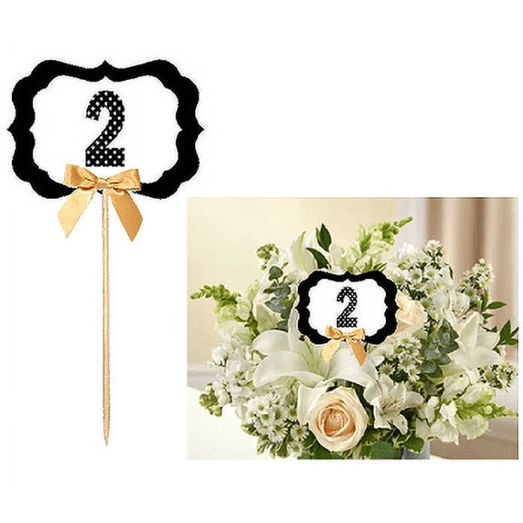 2nd Birthday / Anniversary Table Decoration Party Centerpiece Pick - Set of 6