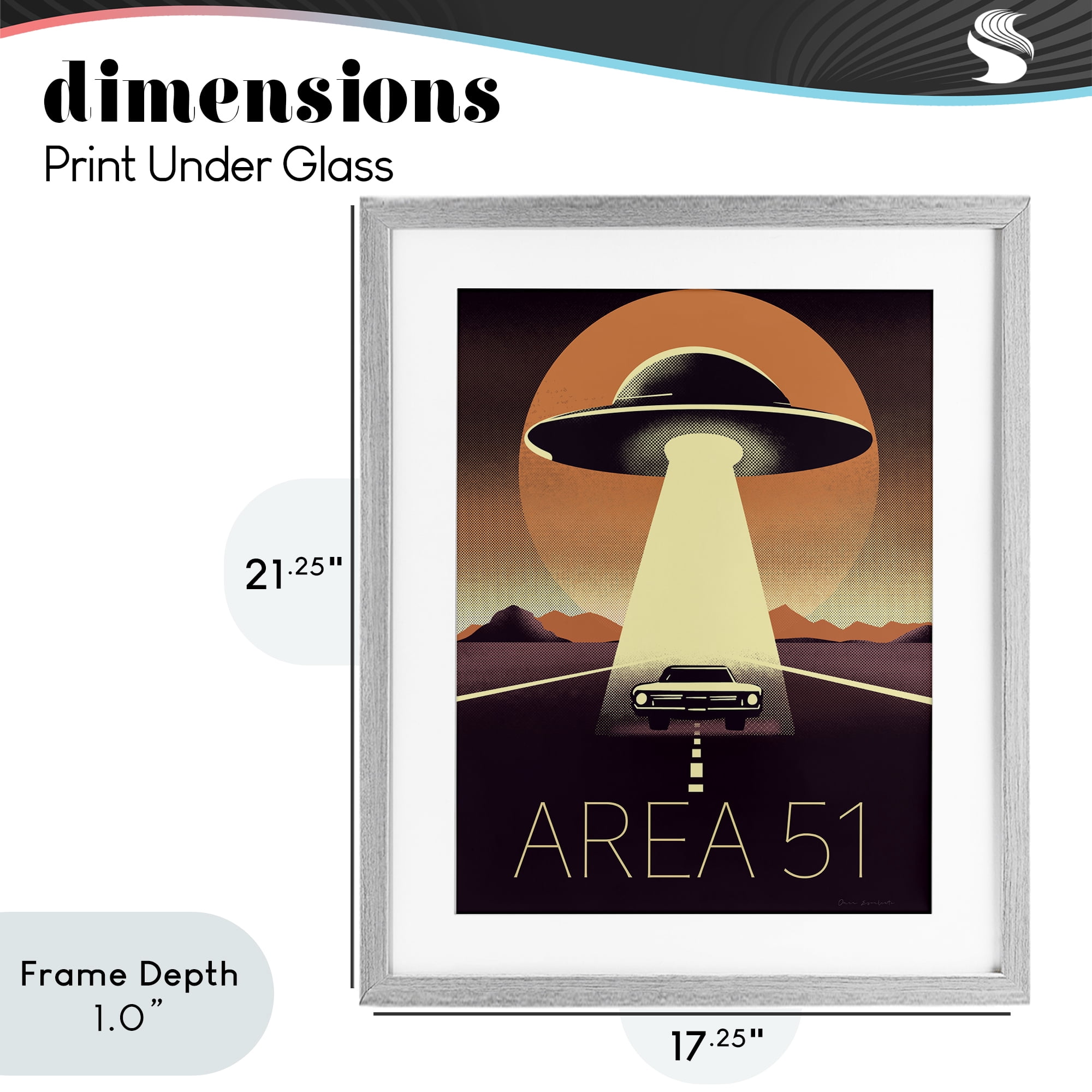 Stupell Industries Abduction On The Road Gray Framed Print Under Glass, design by Omar Escalante