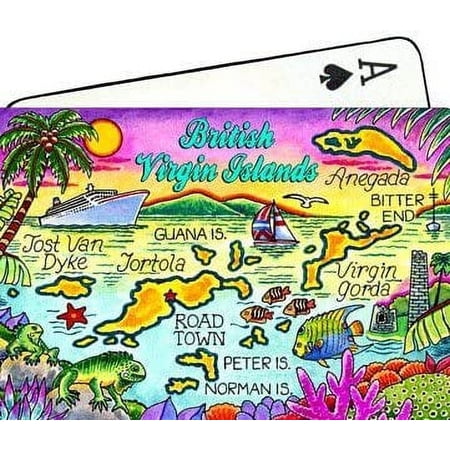 British Virgin Islands (Tortola) Map Collectible Souvenir Playing Cards price history on PriceWatchPro