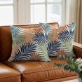 thumbnail image 3 of Throw Pillow Covers, Colorful Palm Leaves 24x24 Pillow Covers for Couch/Sofa/Bed, Summer Botanical Tropical Leaf Decorative Square Linen Cushion Pillowcase for Home Decor, 3 of 9