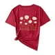 thumbnail image 3 of Camisas de Manga Corta para las Mujeres Moda Casual Impresión Cuello Redondo Suéter Tee Blusas, 3 of 3