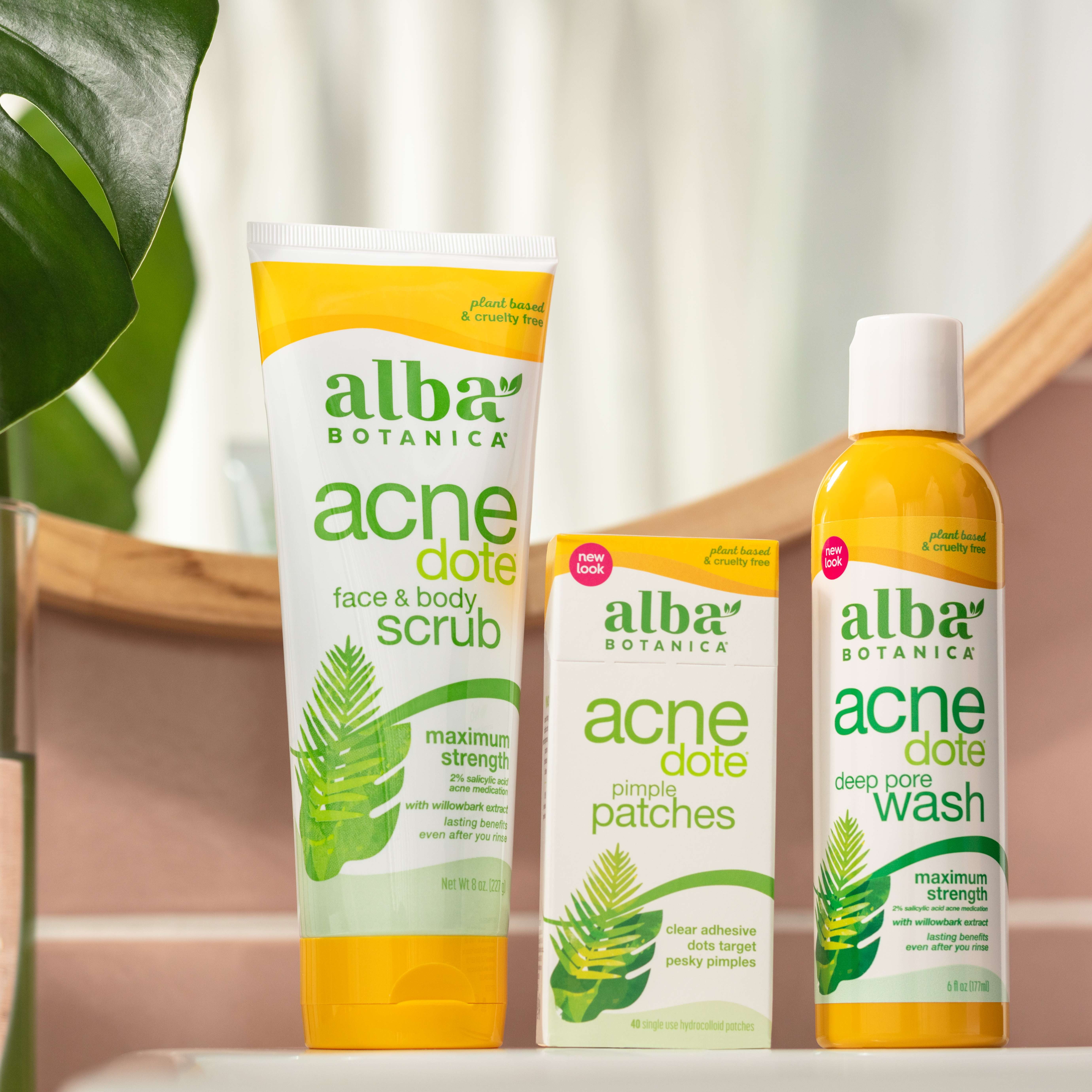 Alba Botanica Acnedote Maximum Strength Face & Body Scrub, 8 oz.