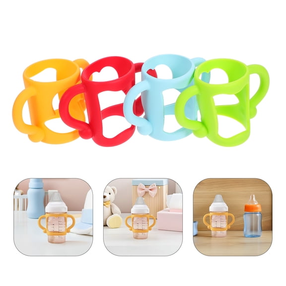 4pcs Baby Bottle Handles Silicone Bottle Handles Baby Bottle Holders Easy Grip Handles