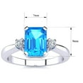 thumbnail image 5 of SuperJeweler 2 1/2 Carat Octagon Shape Blue Topaz and Diamond Ring In Sterling Silver For Women, 5 of 6