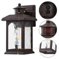 thumbnail image 3 of C Cattleya 2-Pack 12in. Oil Rubbed Bronze Motion Sensor & Dusk to Dawn Outdoor Wall Lantern with Water Ripple Glass, 3 of 8