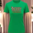 thumbnail image 3 of Playera Blusa Con Estampado Merry Christmas Estilo Animal Print Ropa Para Mujer Color Verde Talla Mediana Marca Emil SaEs, 3 of 4