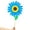 Blue, variant on Sunflower Shaped Wind Spinner, Outdoor Garden Yard Decoration, Rotating Metal Flower Stake for Lawn and Patio 15x31 Inch Multicolor