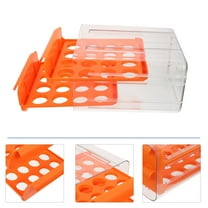 LIFKOME Orange Plastic Egg Storage Box for Refrigerator with 32 Compartments Stable and Compact
