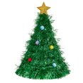thumbnail image 1 of Honganda 38*48cm Christmas Tree Cap for Adult/Kid Shiny Sequin Plush Ball Decor Hat Carnival Party Costume Props, 1 of 5