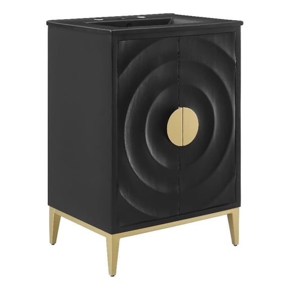 Beau Bathroom Vanity with Basin in Black Black