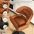 thumbnail image 6 of Hawsaiy Modern Bar Stools Set of 2, Ergonomic Double-Layer Upholstered Bar Stools with Back, Adjustable Swivel Barstools for Kitchen Island, Orange, 6 of 11