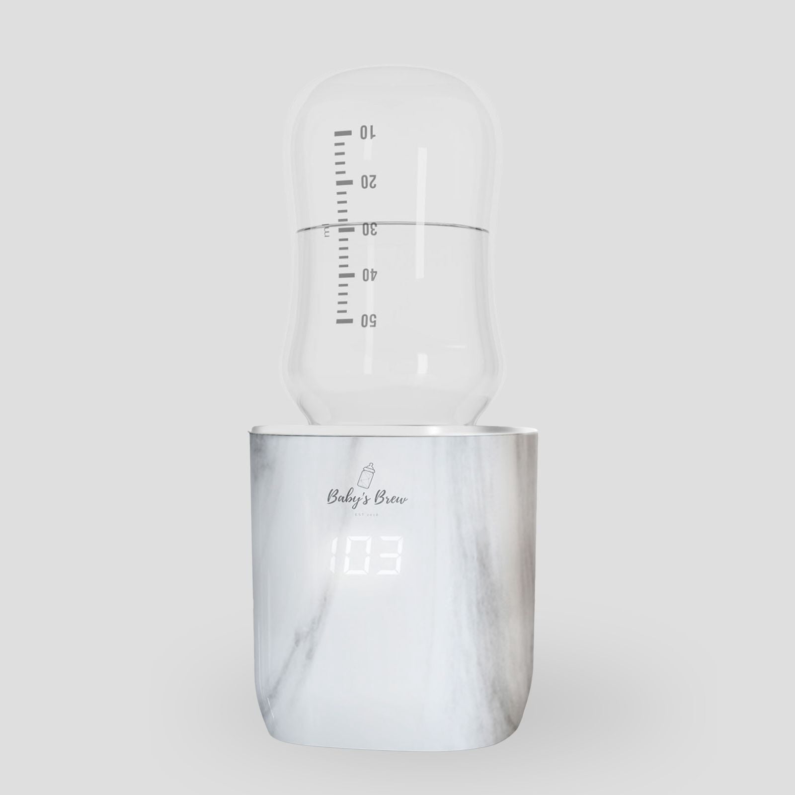 Portable Baby’s Brew Marble Bottle Warmer – USB-C Rechargeable, Cordless Feeding On-the-Go