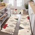 thumbnail image 2 of Beige Christmas Tree Pattern Kitchen Rugs Sets Of 3,Kitchen Runner Rugs Non Skid Washable,Decorative Kitchen Floor Mats for Kitchen,Sink,Laundry,17"x30"+ 17"x47" + 17"x59", 2 of 6