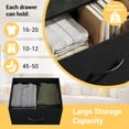 thumbnail image 7 of 3-Drawer Fabric Dresser, Small Storage Organizer with Removable Bins and Rustic Wood Top, Slim Chest of Drawers for Bedroom, Closet, Nursery, Dorm, Entryway - Black, 7 of 7
