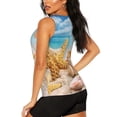 thumbnail image 3 of Balery Beach Starfish Shell Camiseta sin mangas estampada ligera para mujer, tops de entrenamiento sin mangas, camisetas de yoga transpirables de secado rápido.-XX-Large, 3 of 7