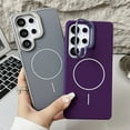thumbnail image 2 of Designed For Samsung Galaxy S25 Ultra Phone Case,Built-in Contractile Lens Ring Kickstand,[Compatible with Mag-safe],Shockproof Anti-Scratch Protective Ultra Slim Thin Fit Phone Case Cover,Darkpurple, 2 of 7