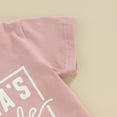 thumbnail image 5 of Bagilaanoe 2pcs Toddler Baby Girl Shorts Set Short Sleeve Letter Print T Shirt Tops + Shorts 6M 12M 18M 24M 3T Kids Casual Summer Clothes, 5 of 7