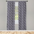 thumbnail image 4 of Ambesonne Floral Window Curtains, Japanese Sakura, Each 28" W x 84" L, Taupe Pale Pink, 4 of 4
