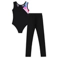 thumbnail image 4 of Zaldita Kids Girls Ballet Gymnastics Outfits Sleeveless Dance Leotard Top with Leggings 2Pcs Gym Pink 10, 4 of 6