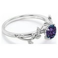 thumbnail image 2 of JeenMata Bohemian Design 0.50 Carat Round Cut Lab Created Alexandrite Solitaire Engagement Ring in 18K White Gold Plating over Silver, 2 of 6