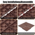thumbnail image 3 of 44 Pack Plastic Interlocking Deck Tiles,12"x12" Waterproof Indoor/Outdoor Floor Tiles,All-Weather Patio Floor Decking Tiles for Garden,Lawn,Porch,Poolside,Balcony,Striped 01,Brown, 3 of 8