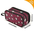 thumbnail image 4 of FORMRS Pencil Case with 3 Compartments Zipper Pouch, Elementary School Level and up, Red Gardenia Pattern, 4 of 8