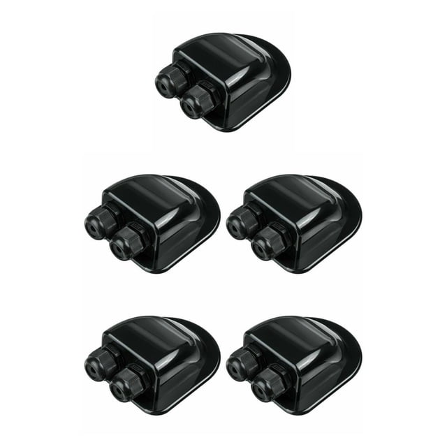 Sidaley Panel solar Caja de prensaestopas de entrada de cable doble Cubierta de yate Campervan Camper Black Negro 5piezas